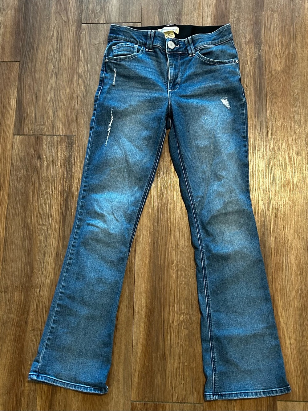Democracy Ab Solution Boot Cut 8 medium Wash Distressed Jeans Country Cowgirl